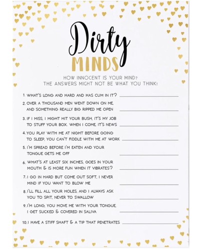 Dirty minds hen party game - 15,