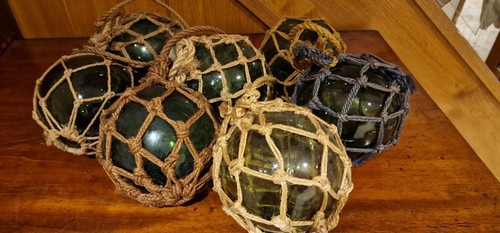 Set antique glass fishing - set,