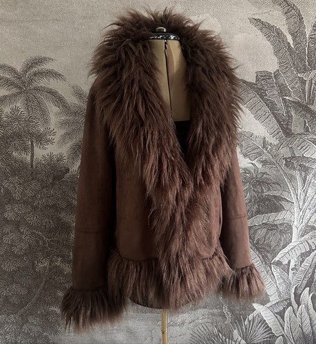 Afghan coat brown y2k penny - brown,