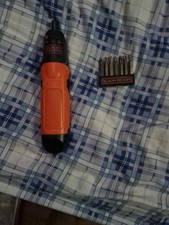 Black & Decker Cordless Screwdriver Electric 6V A7073 19 Pc Kit Battery Operated