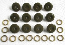 12x British Army:"DENIM BATTLEDRESS BLOUSE BUTTONS & RINGS" (19mm, BD, Overalls)