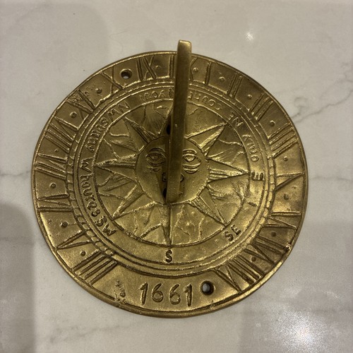 Sundial solid brass - brass, sundial,