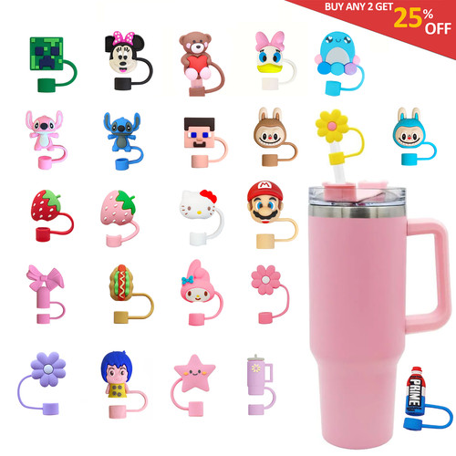 Silicone flower straw cover - silicone,