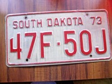 1973 SOUTH DAKOTA LICENSE