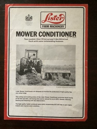 Lister mower conditioner - mower,
