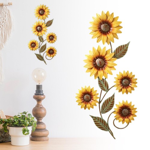 Metal sunflower wall art - 3d,