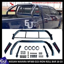 BLACK TEXTURED DOUBLE CAB PICKUP IRON ROLL BAR FOR NISSAN NAVARA NP300 D23 2016+