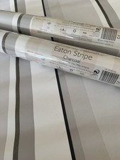 LAURA ASHLEY EATON STRIPE CHARCOAL/WHITE WALLPAPER TWO ROLLS Same batch