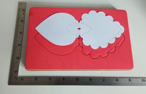 Wooden die heart card - heart,