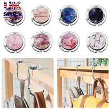 Desk Hanging Rack Marble Pattern Briefcase Hanger Folding Purse Handbag Hook