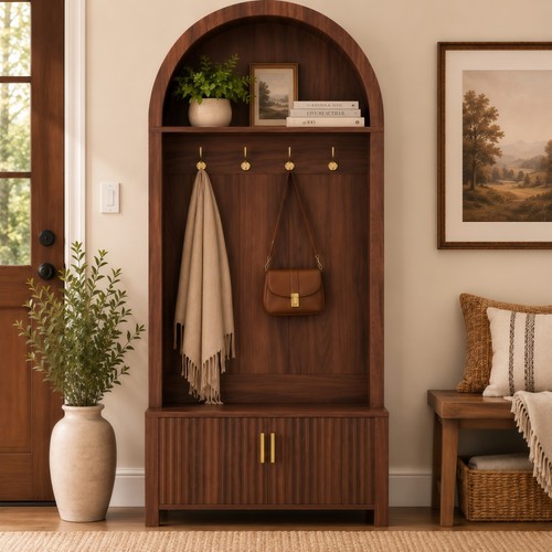 Arched hall tree with - hall,