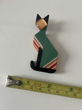 Lea Stein Geometric Cat Brooch