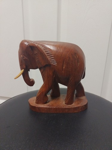 Hand carved wooden elephant - carved,