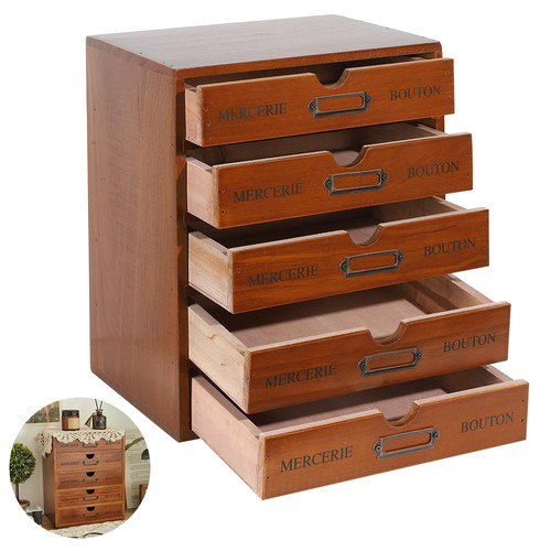 Drawers wooden storage box - 5,