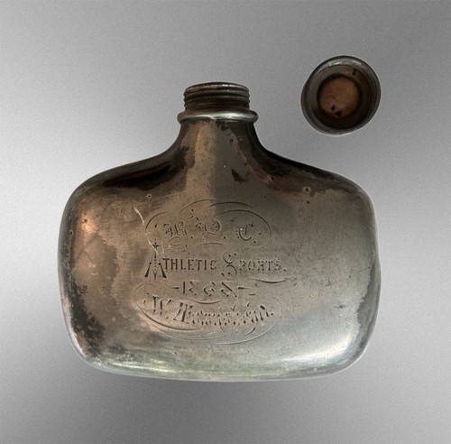1868 antique hip - hip, flask