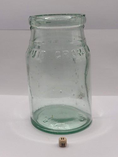 Old aqua glass pickle - , (h)