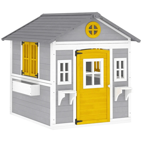 Wooden playhouse with doors - playhouse,