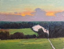 The View from Richmond Hill London at Sunset, oil painting