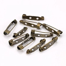 5-20x QUALITY BROOCH BACKS Bar Badge Pin 15mm 20mm 25mm 30mm 40mm Antique Bronze