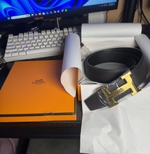 Hermes Reversible Noir Belt