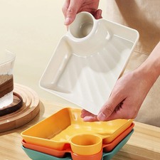 4 Pcs Plastic Dumpling Dishes