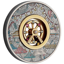2025 Ferris Wheel Ferris Wheel Silver Coin - Tuvalu - In Case - 2 oz Antique Finish