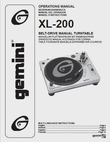 Gemini 200 stereo - xl-200, turntable