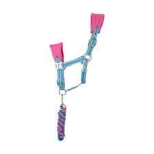 Hy Zeddy Fleece Head Collar and Lead Rope Set - Pink or Blue, Small Pony, Cob