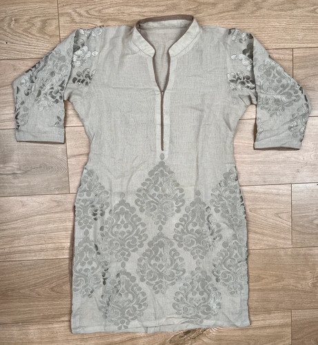 Grey linen pakistani shalwar - grey,