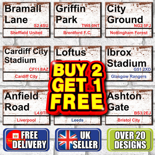 Football metal signs mancave - football,