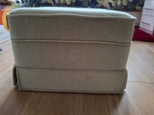 Olive green footstool with - olive, footstool,