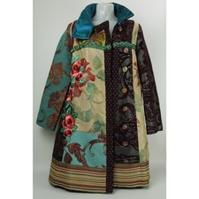 Womens Desigual Coat Size 46 EU / 18 UK Wool Mix Patchwork Article