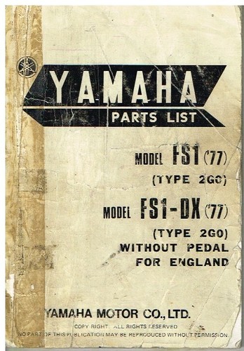 Yamaha fs1 type 2g0 - type, gb