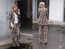 Zara Floreale Vestibilità Larga Pantaloni Palazzo Taglia S Ref 8110 710