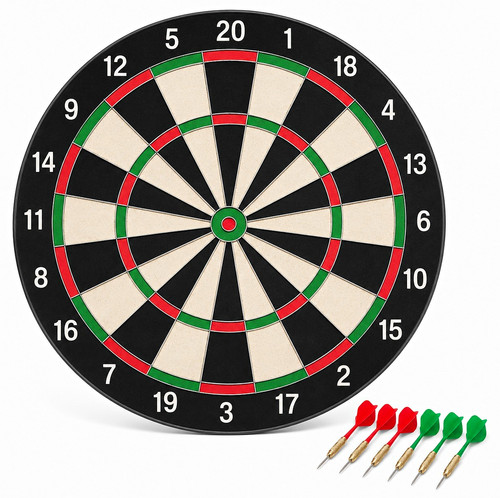 Dartboard set with 6 - 6, brass