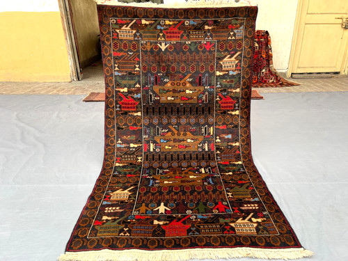6 ft detailed afghan - 6'6,
