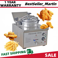 16L Commercial Stainless Steel Pressure Chicken Fish Deep Fryer Machine 3000W 220V