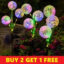 LED Solar Garden Lights Outdoor Flower Dandelion Light Lamp Party Pathway Decor