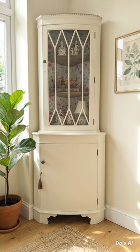 Vintage corner display cabinet - vintage,