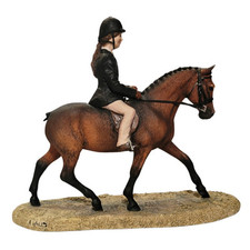 Vtg Border Fine Arts Girl On Pony / Horse 165 Figurine Anne Wall Flaw READ