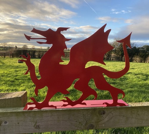 Metal red welsh dragon - welsh, fence