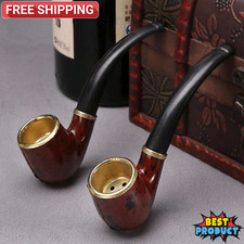 Durable VintageWooden Effect Type Bent Pipe Smoking Tobacco Cigar Smoking Pipe