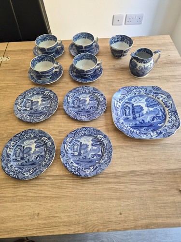 Antique spode italian blue - antique,