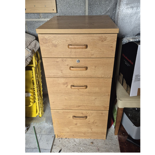 Oak wood drawer filing - wood, 4-drawer