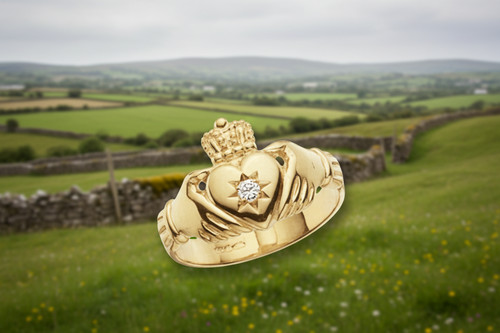 Mens gold claddagh - claddagh, yellow