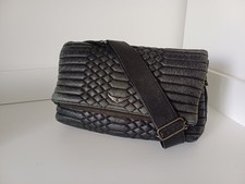 Zadig & Voltaire Rock Handbag Crossbody Bag Silver Hardware Black