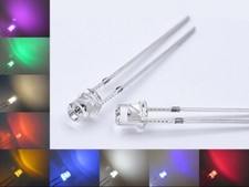 LED 3mm Cylinder Clear Flat Head LEDs Cylindrical Flat Flat 10 20 50 100 Count