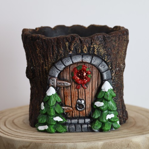 Cement christmas fairy - fairy, house
