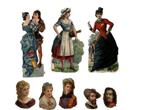 Victorian scraps men women - victorian,