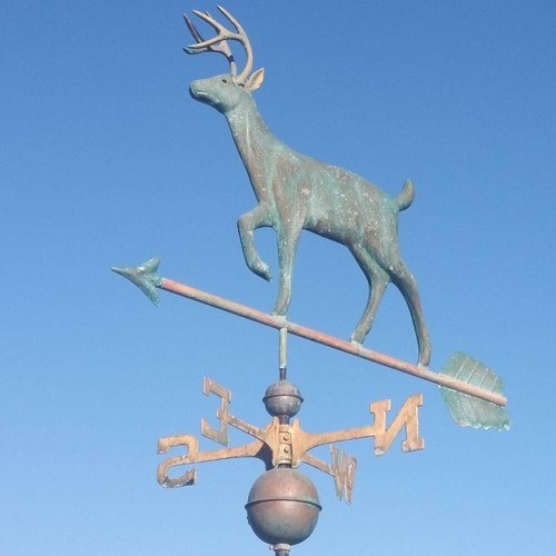 Large copper stag weathervane - ,